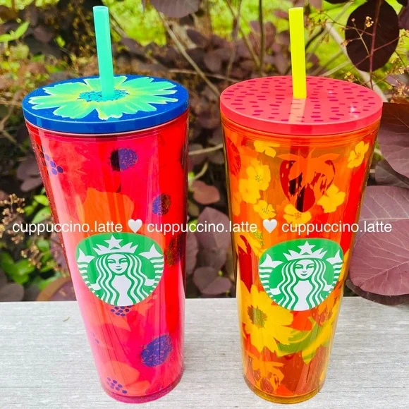 đSOLD OUTđźStarbucks Summer 2 Floral Printed Lid Venti Tumblers - Picture 1 of 15